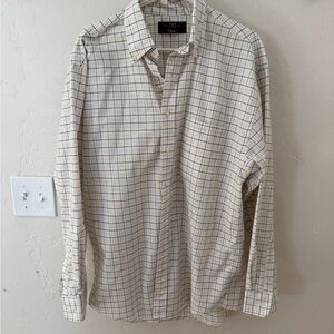 Orvis Cream and Blue Plaid Men's Shirt